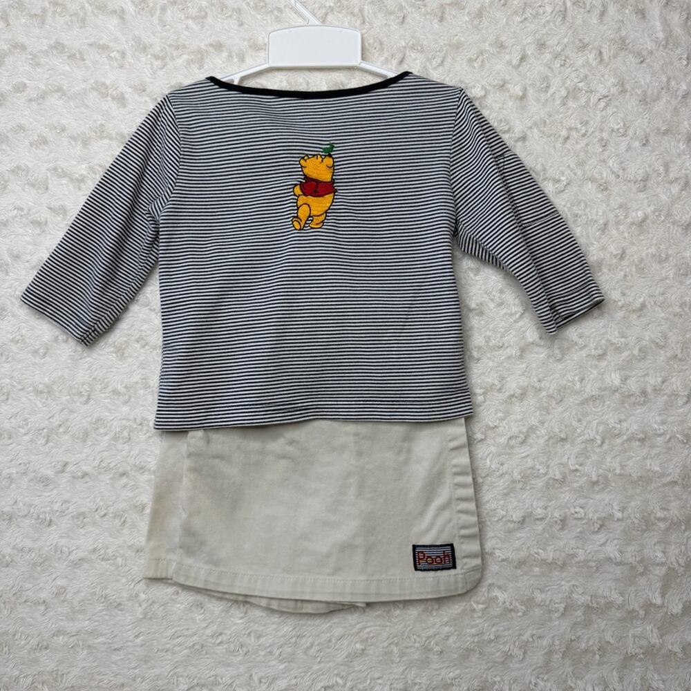The Disney Store Embroidered Winnie the Pooh Shirt Skorts 2 pc set size 4/5